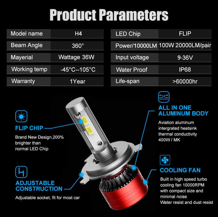 6 led headlight